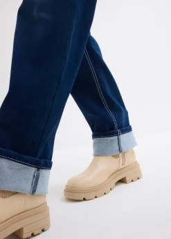 Jean chaud droit, taille haute