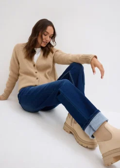 Jean chaud droit, taille haute