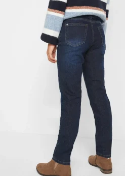 Jean chaud taille mi-haute, doublure jersey