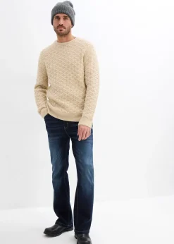 Jean classique à taille élastiquée, bootcut