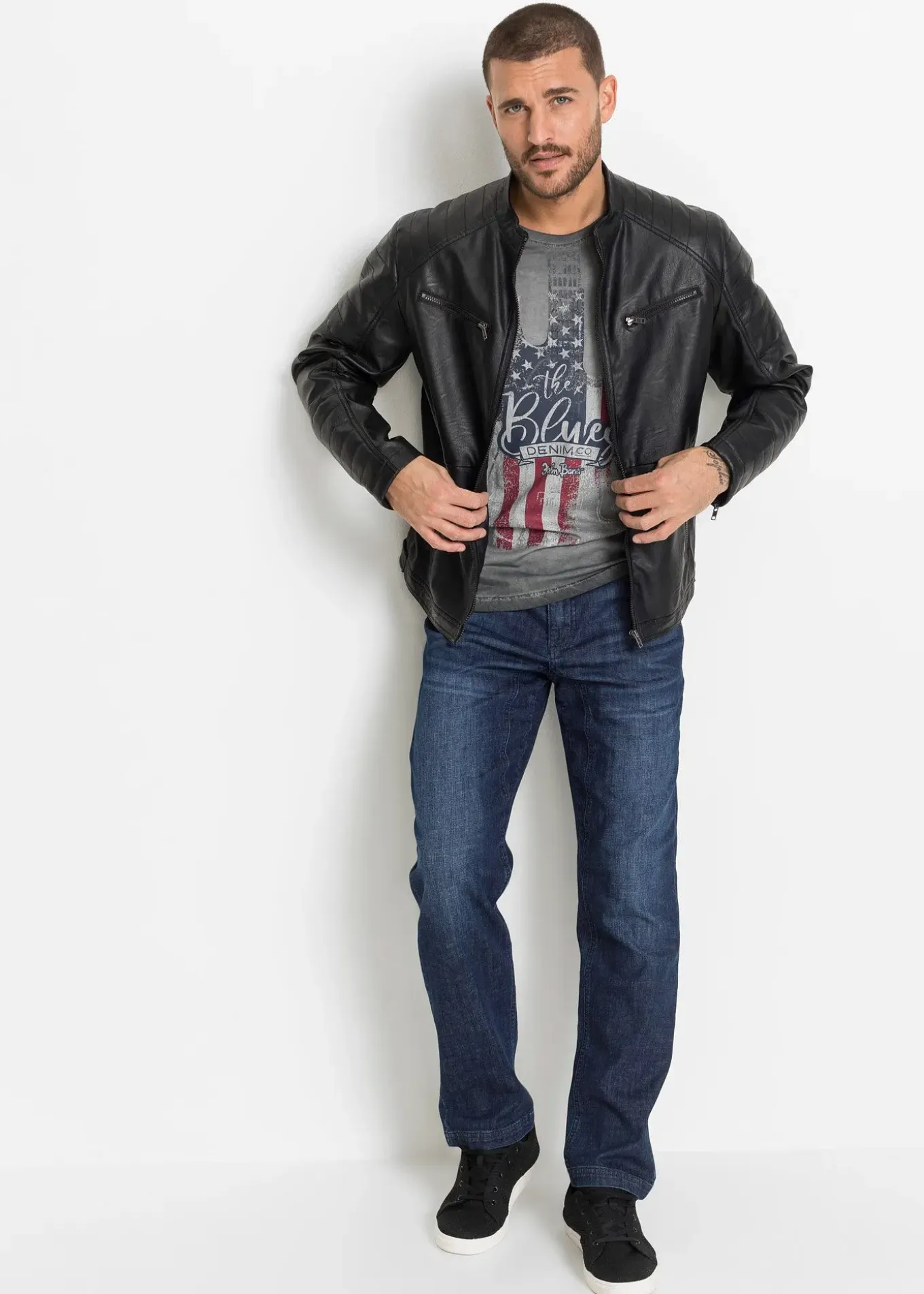 Jean classique avec entrejambe renforcé, fuselé