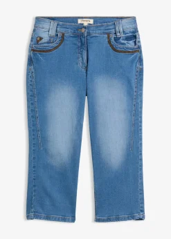 Jean corsaire slim, taille mi-haute