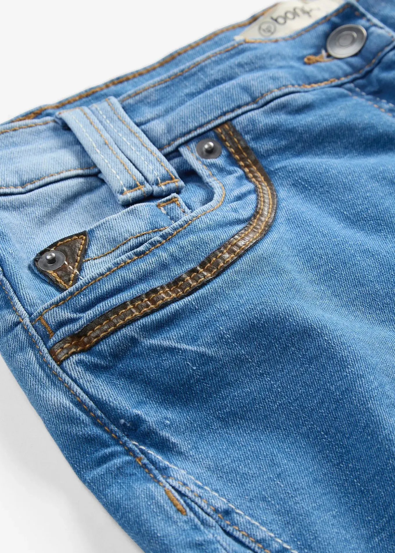 Jean corsaire slim, taille mi-haute