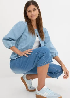 Jean corsaire slim, taille mi-haute