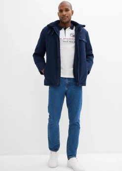 Jean droit classique, taille élastiquée