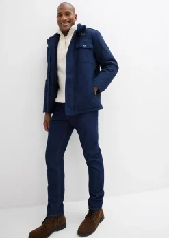 Jean droit classique, taille élastiquée