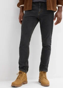 Jean droit classique, taille élastiquée