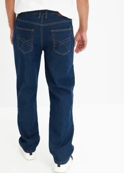 Jean droit, coupe classique, doublure chaude en flanelle