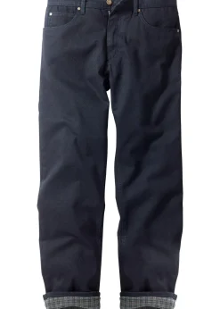 Jean droit, coupe classique, doublure chaude en flanelle