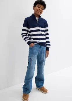 Jean droit et extensible, coupe loose, taille réglable