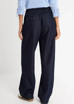 Jean droit et loose, taille haute