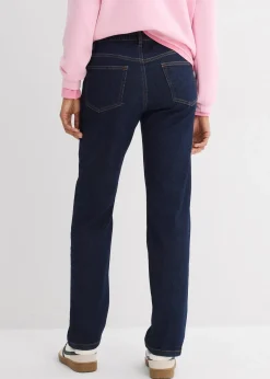 Jean droit et loose, taille mi-haute