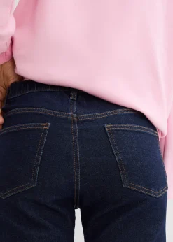 Jean droit et loose, taille mi-haute