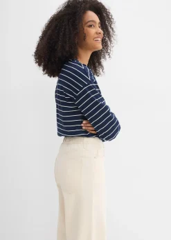 Jean droit et loose, taille mi-haute, coton