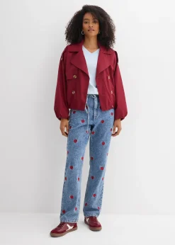 Jean droit et loose, taille haute, coton