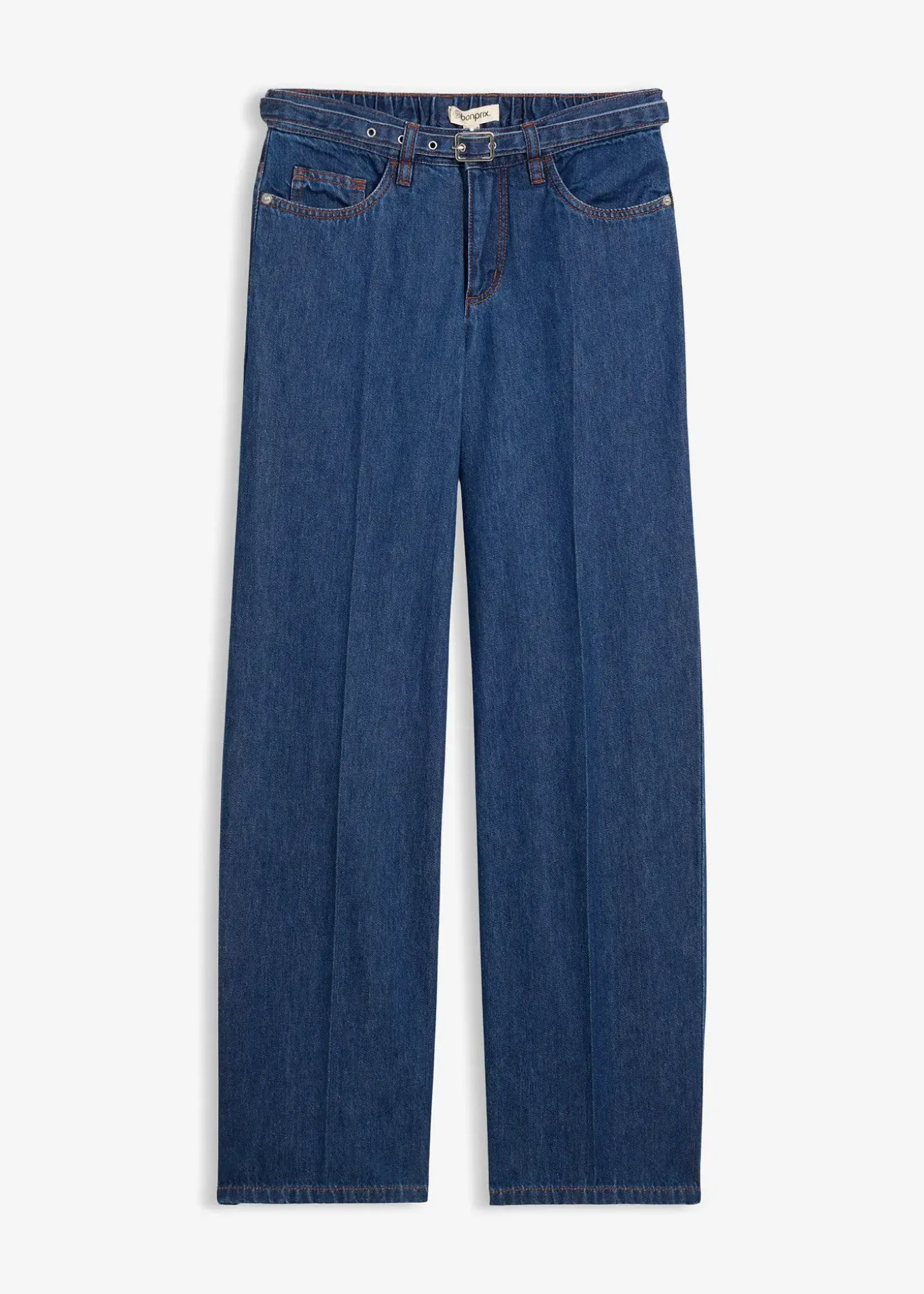 Jean droit et loose, taille mi-haute, coton