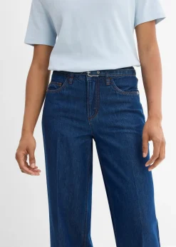 Jean droit et loose, taille mi-haute, coton