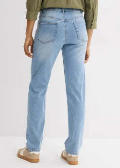 Jean droit et loose, taille mi-haute