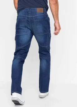 Jean droit extensible, poches cargo, regular