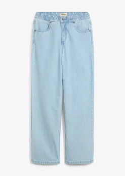 Jean droit, loose, à taille élastiquée