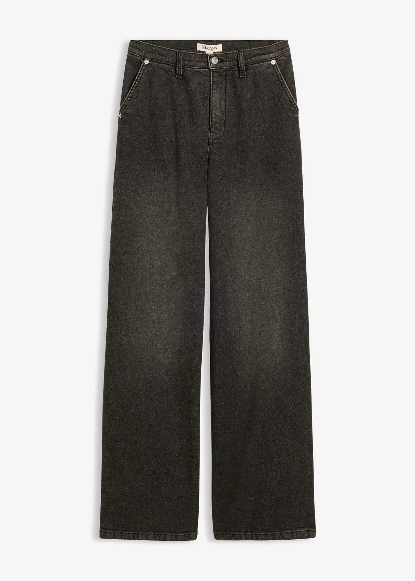 Jean droit loose, taille haute