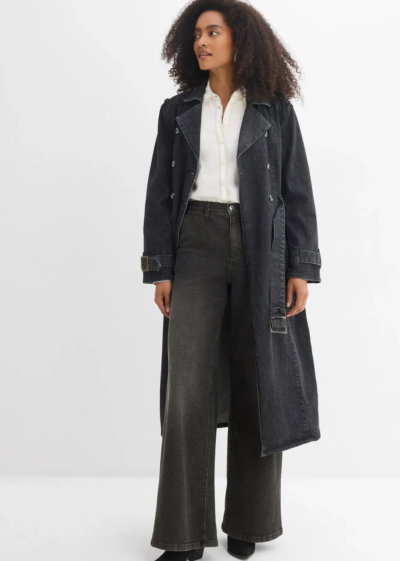 Jean droit loose, taille haute