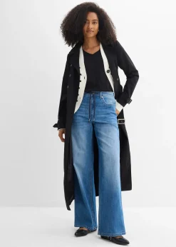 Jean droit loose, taille haute