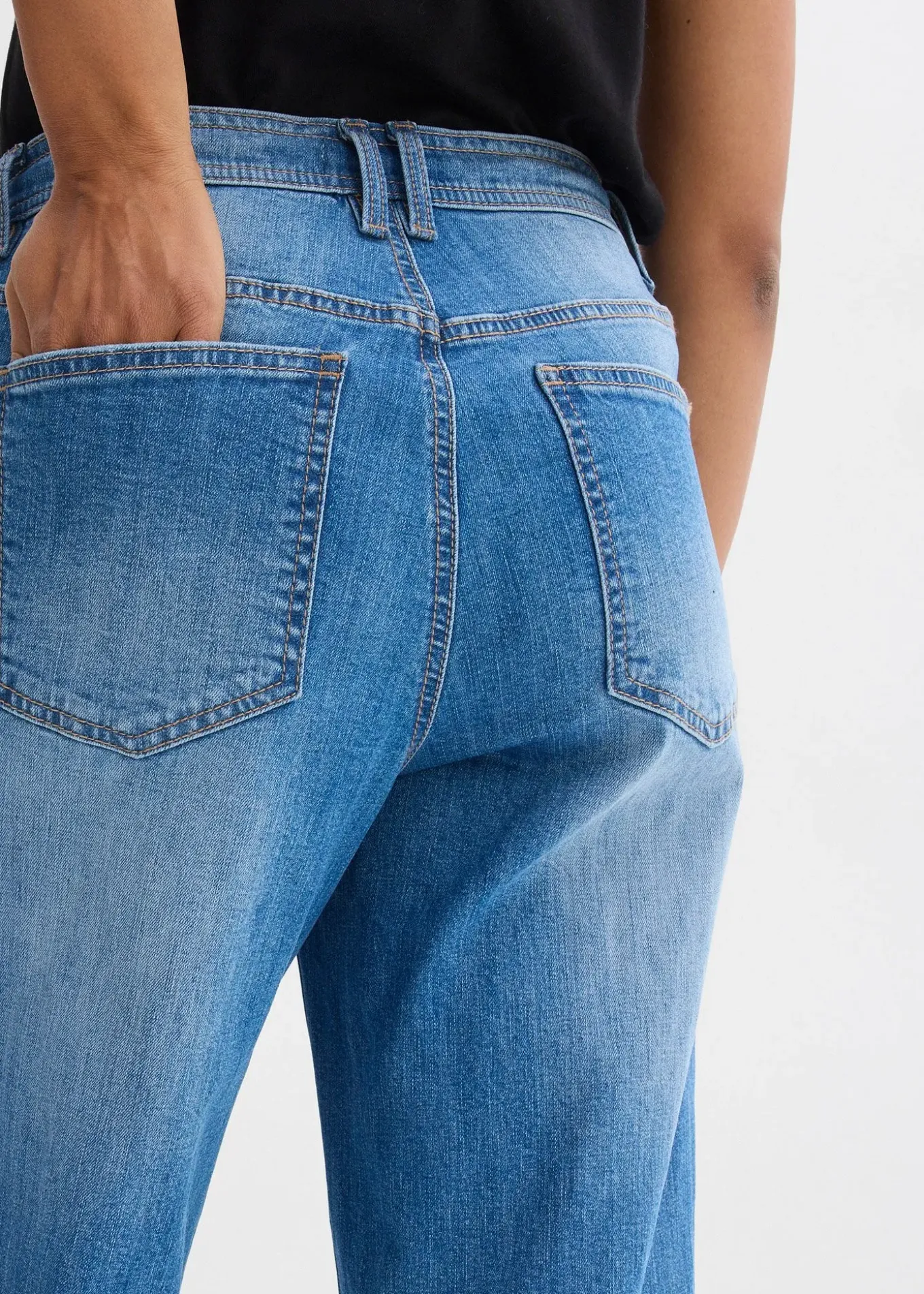 Jean droit loose, taille haute