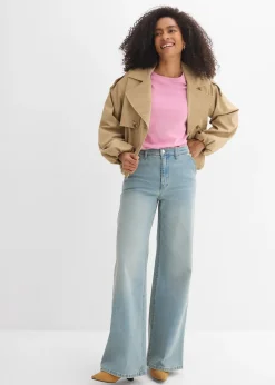 Jean droit loose, taille haute