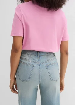 Jean droit loose, taille haute