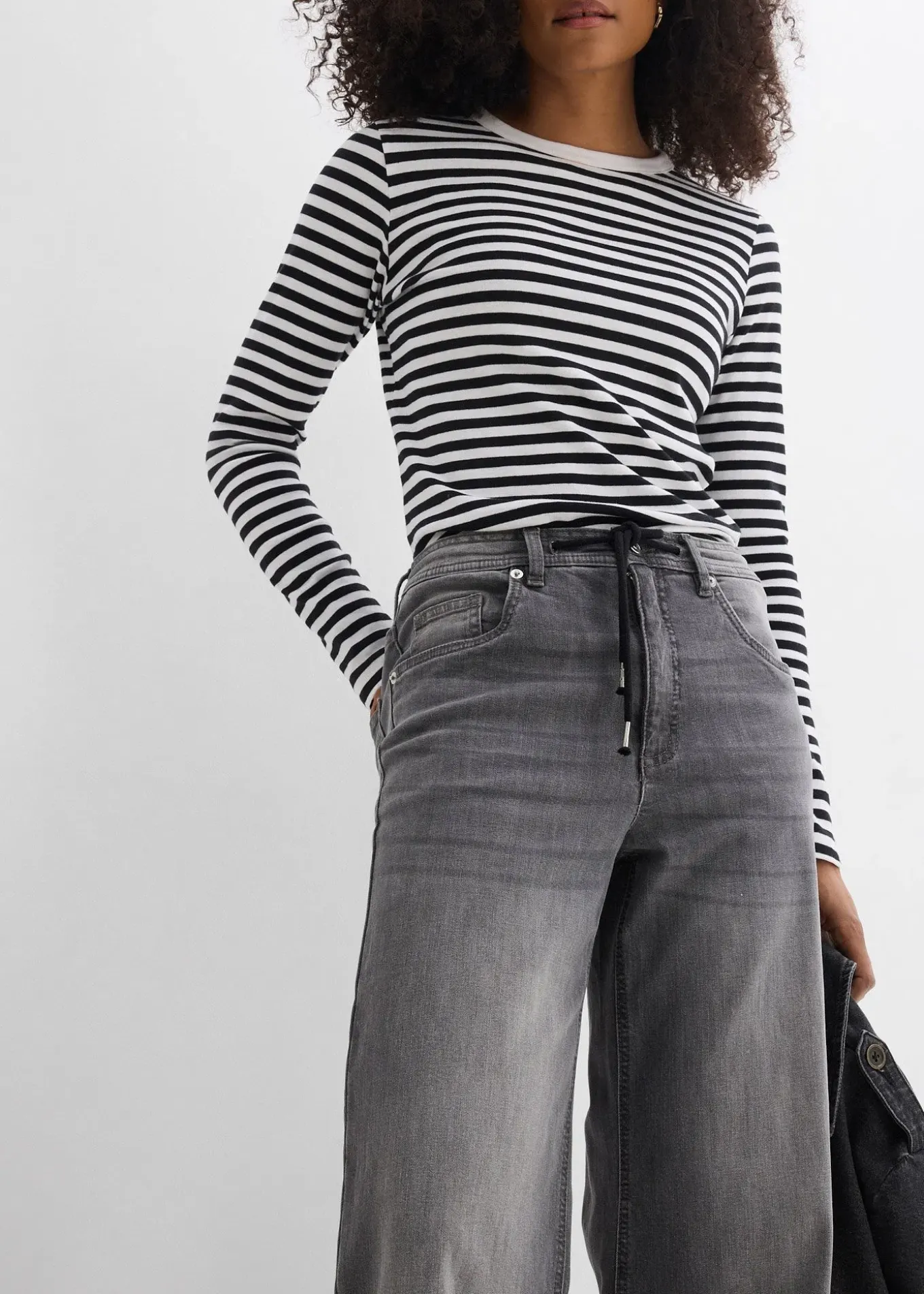 Jean droit loose, taille haute