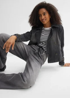 Jean droit loose, taille haute