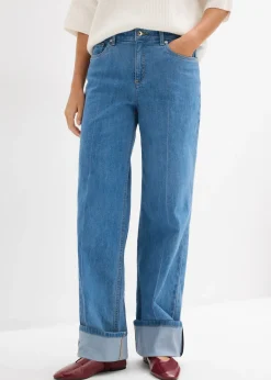 Jean droit loose taille mi-haute, long