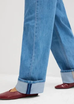 Jean droit loose taille mi-haute, long