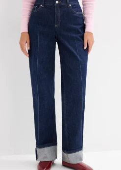 Jean droit loose taille mi-haute, long