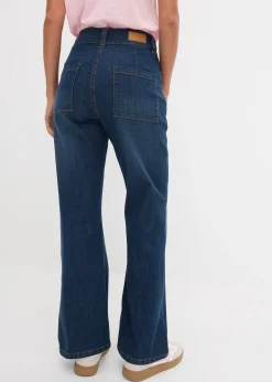 Jean droit taille haute, extensible