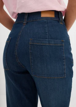 Jean droit taille haute, extensible
