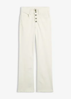 Jean droit taille haute, extensible