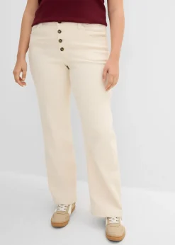 Jean droit taille haute, extensible