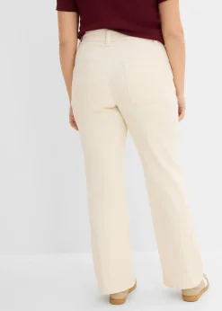 Jean droit taille haute, extensible