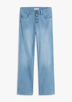 Jean droit taille haute, extensible