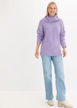 Jean droit taille haute, extensible