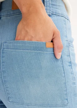 Jean droit taille haute, extensible