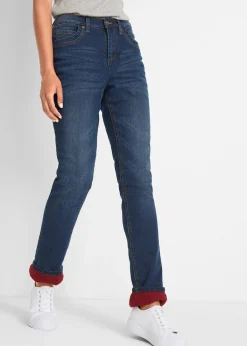 Jean droit taille haute, thermique