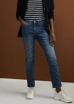 Jean droit taille haute, thermique