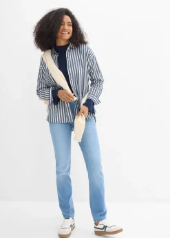 Jean droit taille mi-haute, extensible