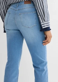 Jean droit taille mi-haute, extensible