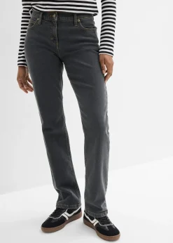 Jean droit taille mi-haute, extensible