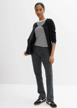 Jean droit taille mi-haute, extensible