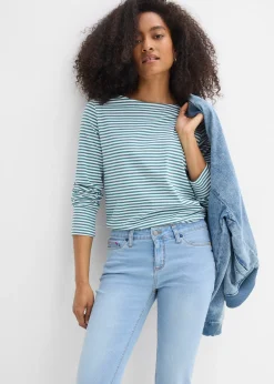 Jean droit taille mi-haute, extensible